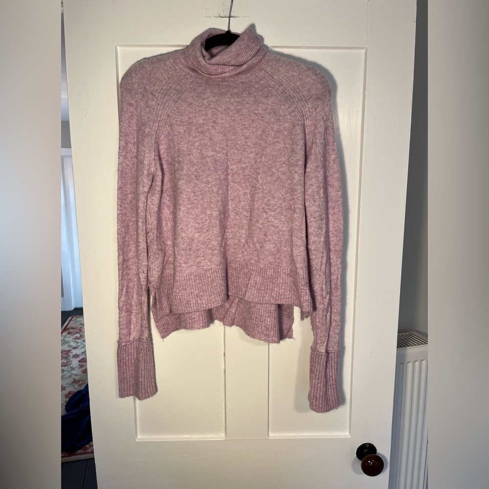 J. Crew Lavender Purple Short Turtleneck Sweater Size Small Wool Blend